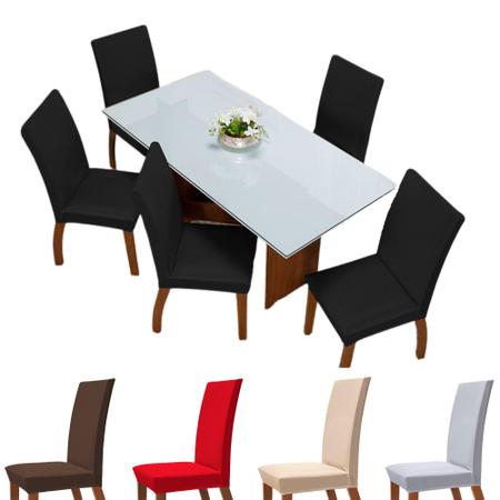 Imagem de capa para cadeiras jantar kit 6 peças em malha gel + elastico luxo