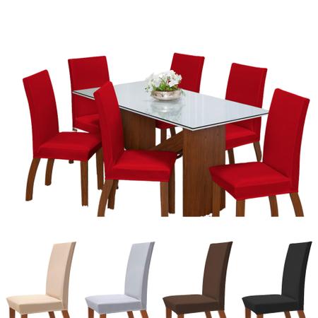 Imagem de capa para cadeiras jantar kit 6 peças em malha gel + elastico luxo