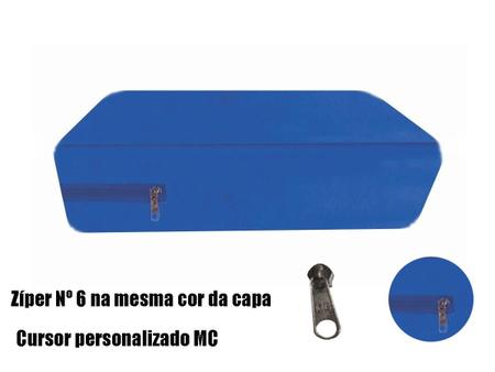 Imagem de Capa Para Colchão Berço Mini Cama Impermeável Com Zíper Azul