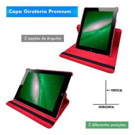 Imagem de Capa Para Ipad 3 3ª Geração 2012 Tablet 9.7 Polegadas Couro Giratória Reforçada Premium + Pelicula