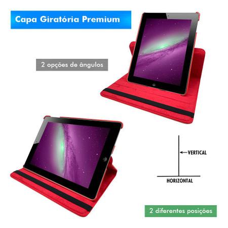 Imagem de Capa Para Ipad 4 4ª Geração 2012 Tablet 9.7 Polegadas Couro Giratória Reforçada Premium + Pelicula