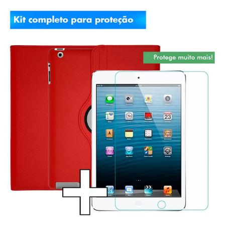 Imagem de Capa Para Ipad 4 4ª Geração 2012 Tablet 9.7 Polegadas Couro Giratória Reforçada Premium + Pelicula