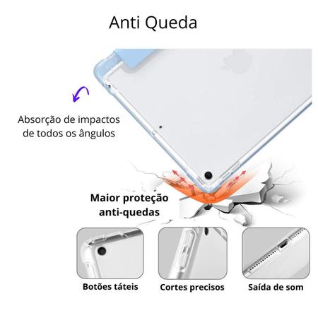 Imagem de Capa Para iPad 9, 8, 7 Geração 10.2 Capinha Tablet Smart Case Cover Protetora Anti Impacto com Compartimento Espaço p/ Caneta Pencil Premium Magnética