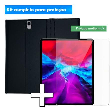 Imagem de Capa Para Ipad Pro 11 1ª Geração 2018 Case Couro Giratória Reforçada Acabamento Premium + Pelicula