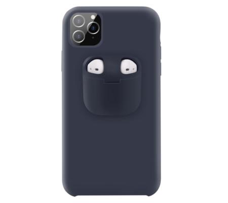 Capa para iPhone 11 Silicone 2 em 1 Suporte para AirPods Ba do