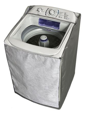 Imagem de Capa Para Máquina de Lavar Electrolux 16kg Funcional com Zíper e Painel Transparente Cinza
