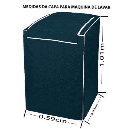 Imagem de Capa para máquina de lavar Eletrolux, Brastemp, Consul 7, 8 e 9 KG Azul Cobalto