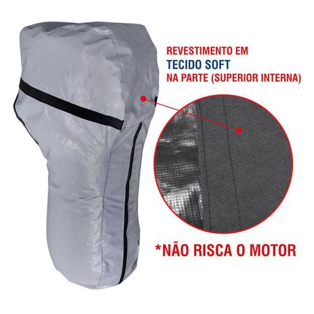 Imagem de Capa para Motor De Barco Impermeável e Resistente Popa Compatível Com Motor Mercury 30 - Lona KP 500