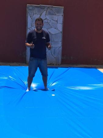 Imagem de Capa Para Piscina C/ Dreno 3,5x6M Proteção Sujeira Segurança sujeira extensores Escoamento cobertura