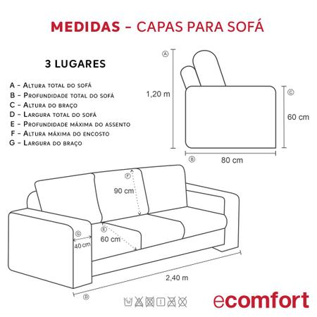 Imagem de Capa Para Sofa 3 Lugares 21 Elásticos Varias Cores