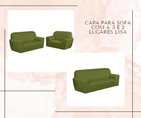 Imagem de Capa para sofa com 4, 3 e 2 lugares lisa