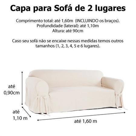 Imagem de Capa para Sofá de 2 lugares em Gorgurão Mais Resistente Lavável Máquina Pets Criança Casa Decoração