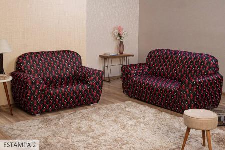 Imagem de Capa para sofá estampada 2 e 3 lugares decoração em oferta