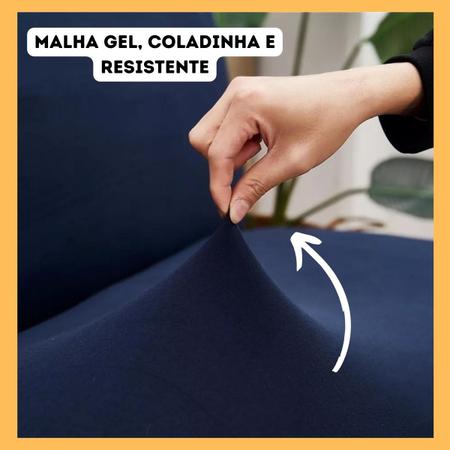 Imagem de Capa Para Sofa Retrátil Reclinável  3 Módulos Em Malha Gel Lisa Veste Fácil Varias Cores