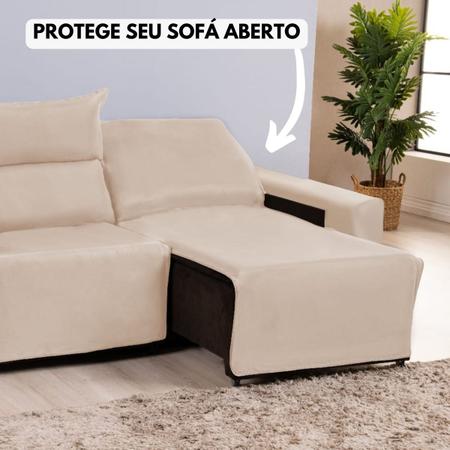 Imagem de Capa Para Sofa Retrátil Reclinável  3 Módulos Em Malha Gel Lisa Veste Fácil Varias Cores