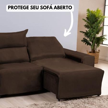 Imagem de Capa Para Sofa Retrátil Reclinável  3 Módulos Em Malha Gel Lisa Veste Fácil Varias Cores