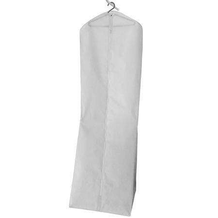 Imagem de Capa Para Vestido De Noiva Longo Com Ziper 180 Cm Tnt Branco