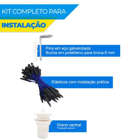 Imagem de Capa Piscina + Kit Instalação 6x3 Azul - Proteção Segurança