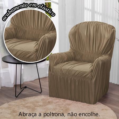 Imagem de Capa Poltrona do Papai 1 Lugar Malha Gel Elasticada Protetor Avelã- Shop Casa Nobre