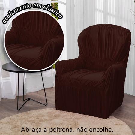 Imagem de Capa Poltrona do Papai 1 Lugar Malha Gel Elasticada Protetor Marrom- Shop Casa Nobre