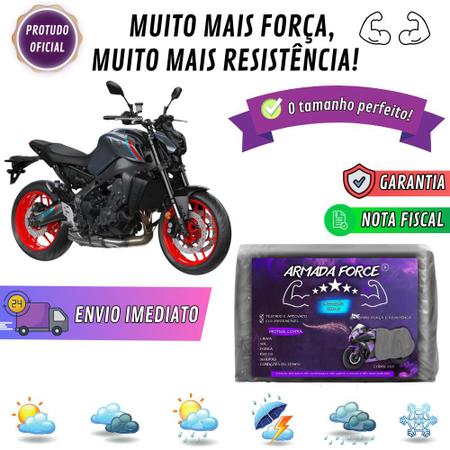 Imagem de Capa Pra Moto YAMAHA MT-09 Sem Forro 100% Impermeável Armada Force Protege Sol Chuva Poeira Sem Forro Proteção Anti-UV