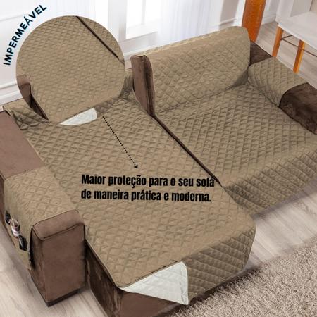 Imagem de Capa Protetor de Sofa Retratil Assento 2,40 m Porta Controle Várias Cores