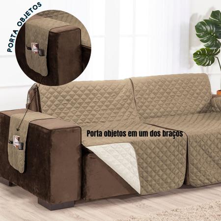Imagem de Capa Protetor de Sofa Retratil Assento 2,40 m Porta Controle Várias Cores
