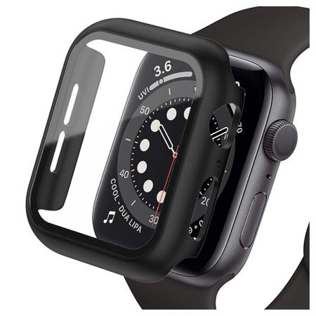 Case Capa Protetora Película de Vidro para Apple Watch 45mm Series 7 e 8