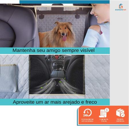 Imagem de Capa Protetora De Banco Traseiro Carro Luxo Impermeável Cachorros E Gatos Pet Premium Cinza