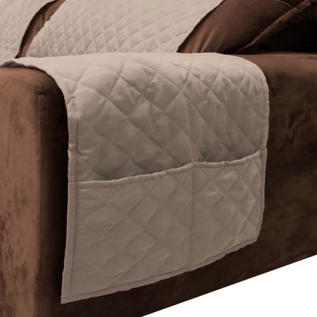 Imagem de Capa protetora de sofá microfibra 2,40m x 2,40 retrátil e porta objetos 