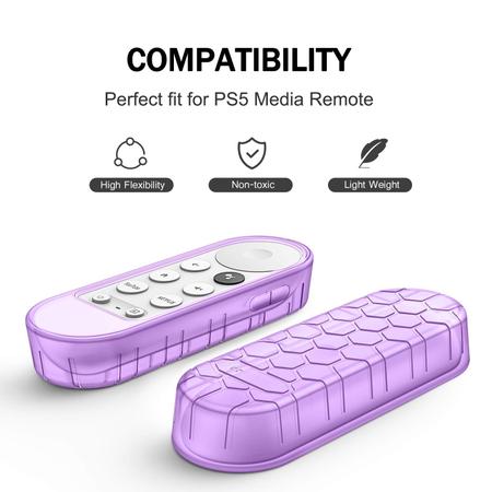 Imagem de Capa protetora Fintie para Chromecast com controle remoto por voz do Google TV 2020 - Capa de silicone leve (antiderrapante) à prova de choque CaseBot para controle remoto de voz Chromecast 2020, brilho roxo no escuro