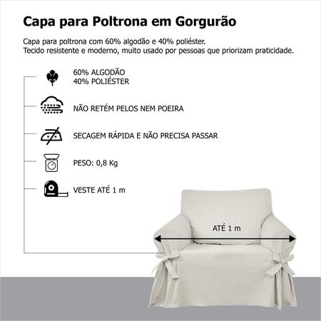 Imagem de Capa Protetora Para Sofá de 1 Lugar em Gorgurão  Lisa Pets Cachorro Decoração Lar