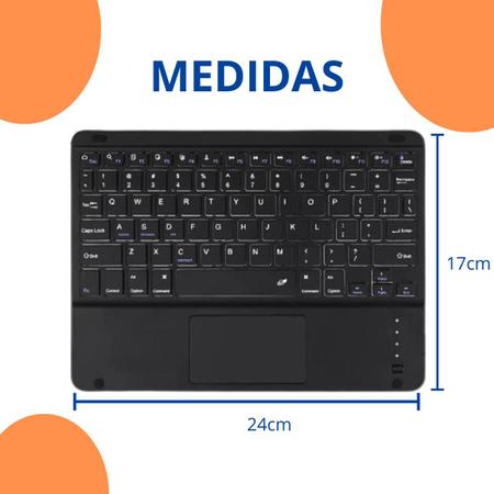 Imagem de Capa Rotativa + Teclado s/ Fio + Película p/ Tablet A9 Plus