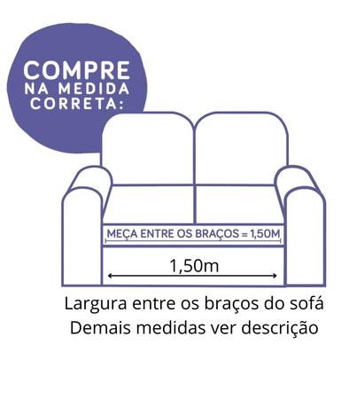 Imagem de Capa sofá impermeavel ultrassonico tamanho padrão 3 lugares 1,5m marrom e caqui