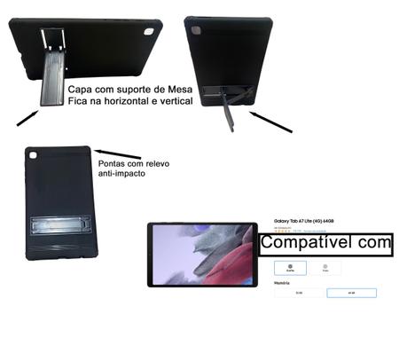 Imagem de Capa Suporte para Tablet Samsung A7 Lite T220 T225 8.7 + Teclado + Mouse kit mini computador Android