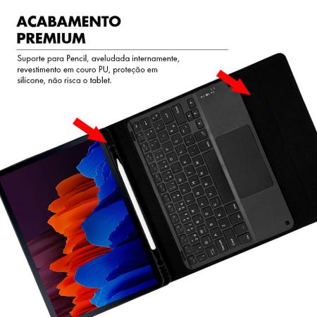 Imagem de Capa Tab S7 Plus 12. 4 Case Smart Com Teclado Touchpad Magnético Anti Impacto Premium
