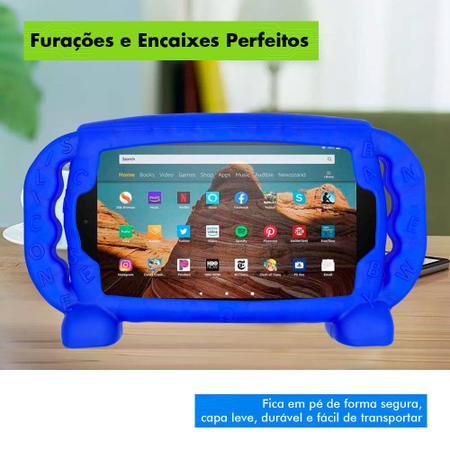 Imagem de Capa Tablet Amazon Fire HD 10 Infantil Anti Impacto Antiderrapante Borracha + Pelicula de Vidro