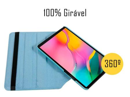 Imagem de Capa Tablet Galaxy TAB A 8.0 T290 T295 2019 Couro Case Giratória Inclinável Capinha Preta