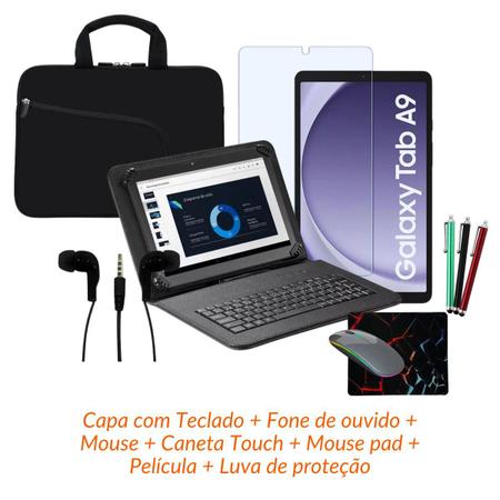 Imagem de Capa Teclado kit p/ Tablet Galaxy Tab A9 8.7"+ Película + Caneta + Mouse