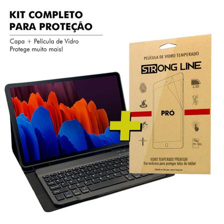 Imagem de Capa Teclado Para Galaxy Tab S7 Plus S7+ 12.4 Polegadas Case Magnética Sem Fio + Pelicula de Vidro