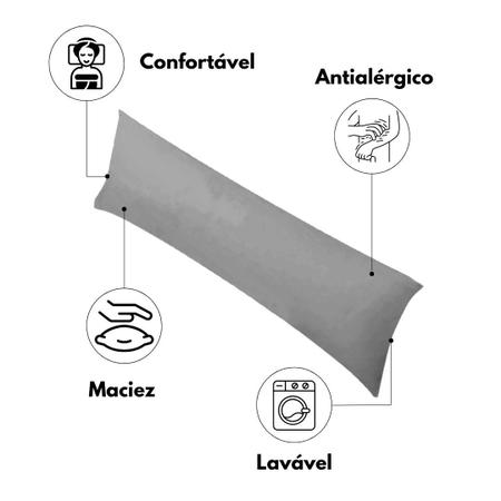 Imagem de Capa Travesseiro Xuxão 1,30x0,40 + 2 Fronhas Algodão Cinza