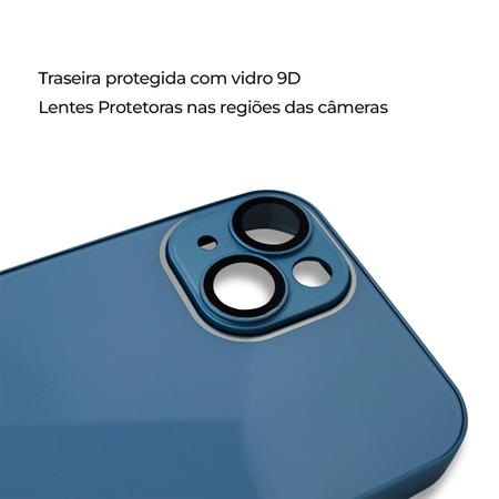 Imagem de Capa Vidro 9D Temperado Silicone Compatível com iPhone 15