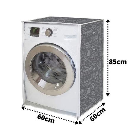 Imagem de Capa Visor Transparente Ziper Máquina De Lavar Roupas Samsung Electrolux
