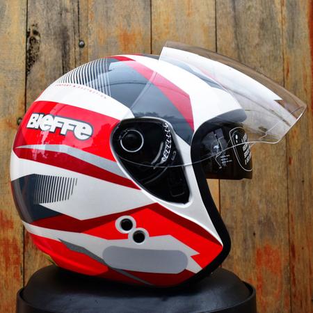 Imagem de Capacete Aberto Bieffe Allegro Vtr Vermelho Oculos Moto