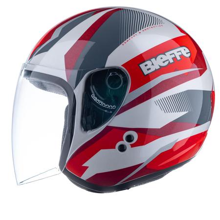 Imagem de Capacete Aberto Bieffe Allegro Vtr Vermelho Oculos Moto