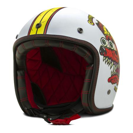 Imagem de Capacete Aberto Custom Velha Guarda Vintage Old School Etceter Mad Dogs Fosco Viseira Bubble Flip