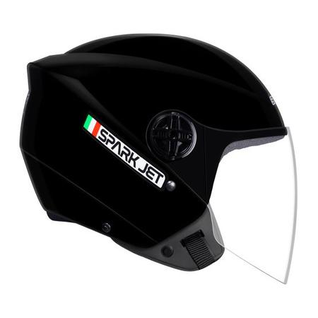 Imagem de Capacete Aberto Ebf Spark Jet Solid Preto Brilhante Moto