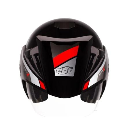 Imagem de Capacete Aberto Ebf Thunder Open Force X Preto com Vermelho