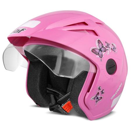 Imagem de Capacete Aberto Feminino EBF Thunder Open New Summer Rosa Moto