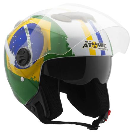 Capacete Aberto New Atomic Usa Brasil Nações Viseira Cristal - Pro Tork -  Capacete de Moto - Magazine Luiza